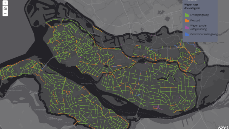 kaart kerntaak wegen hollandse delta